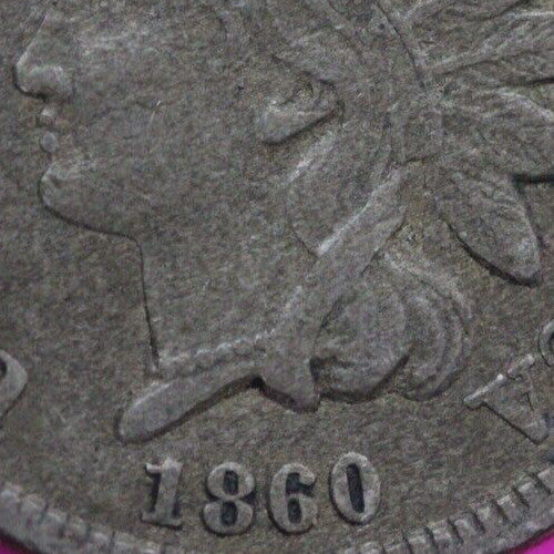 1860 Copper Nickel Indian Head Cent Penny Exact Early Type Coin Pictured 32