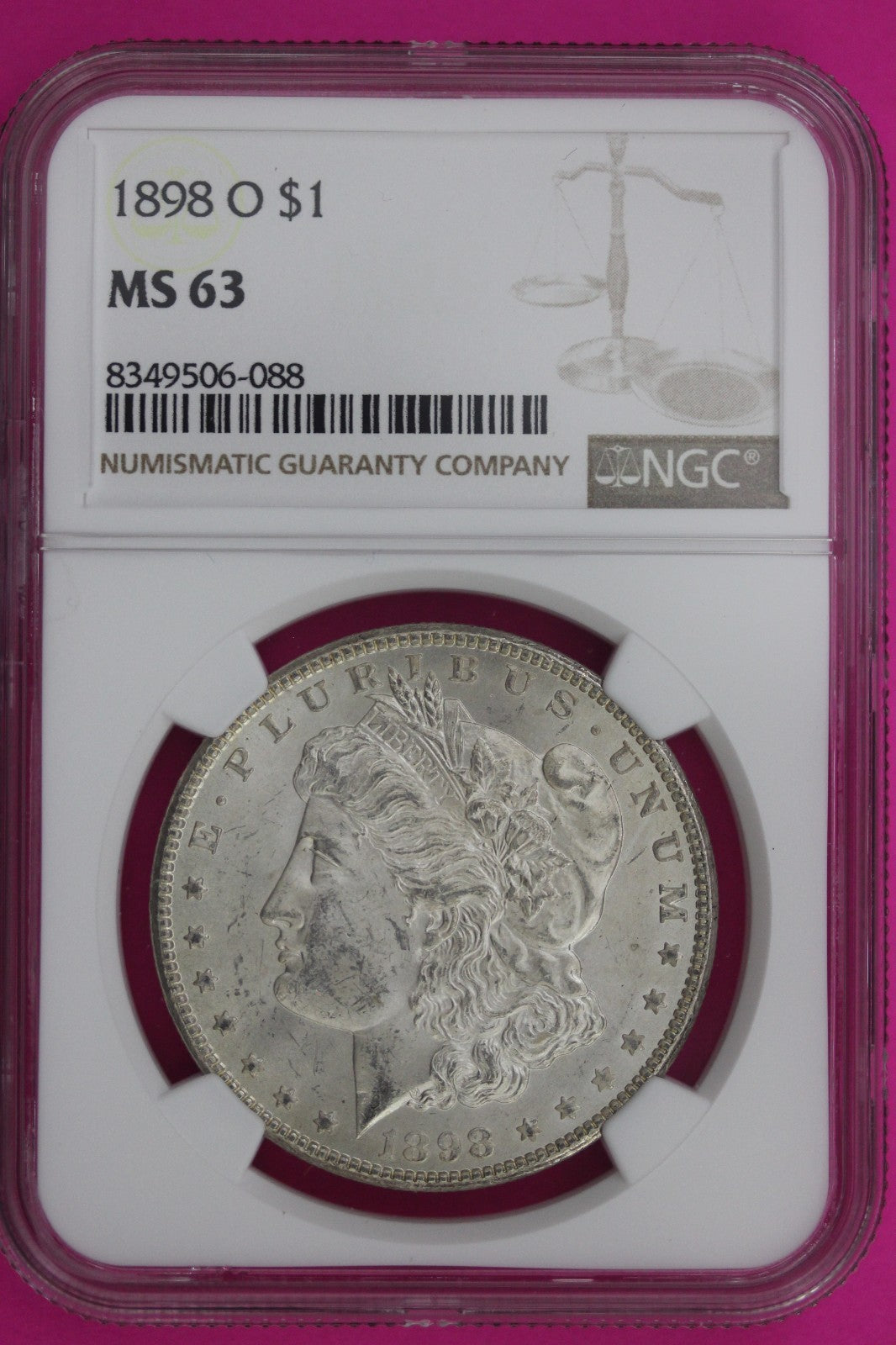 1898 O MS 63 Liberty Morgan Silver Dollar NGC Certified Graded Authentic 244