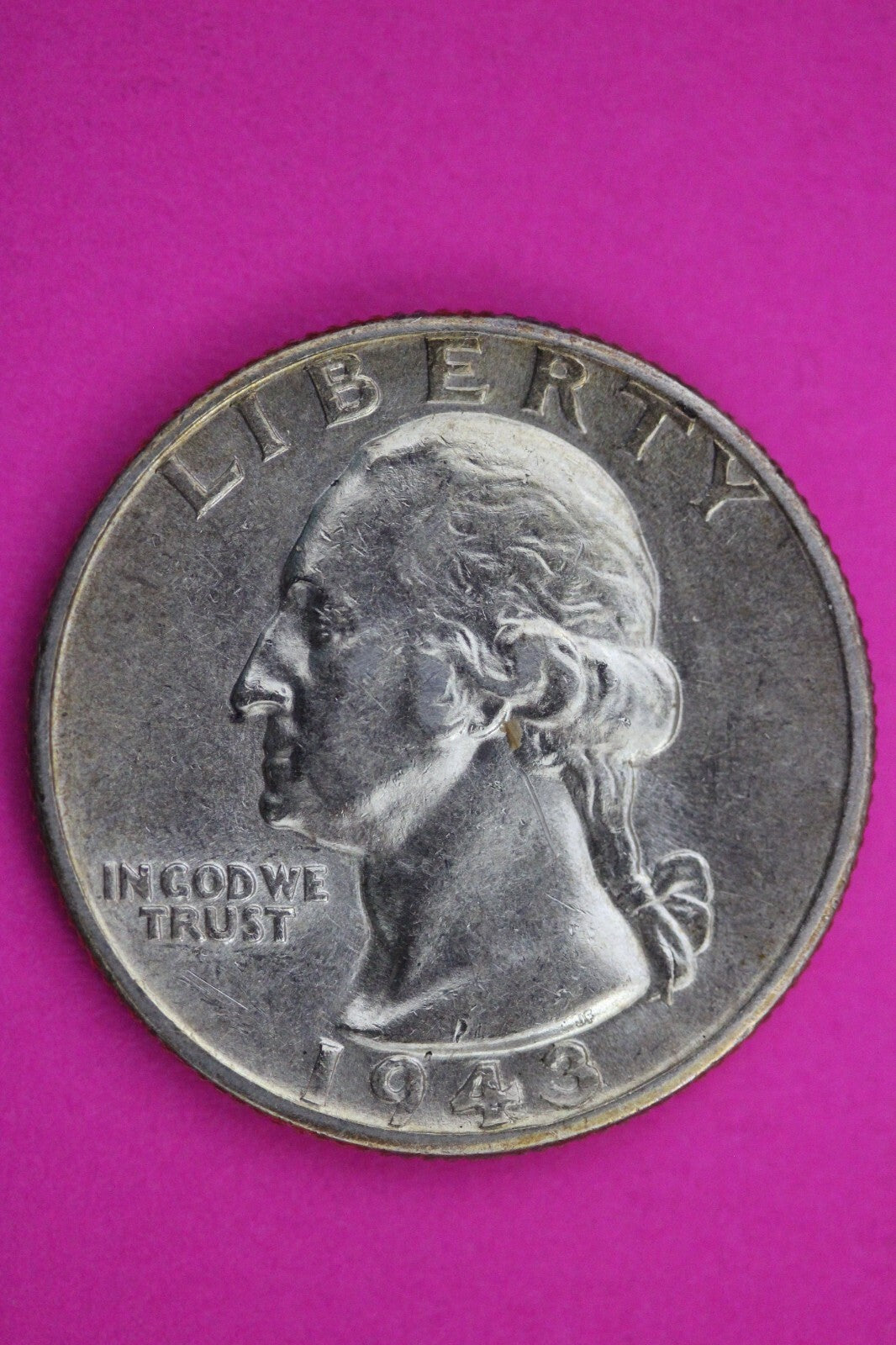 High Grade Toned 1943 D George Washington Quarter Scarce Silver Coin 01