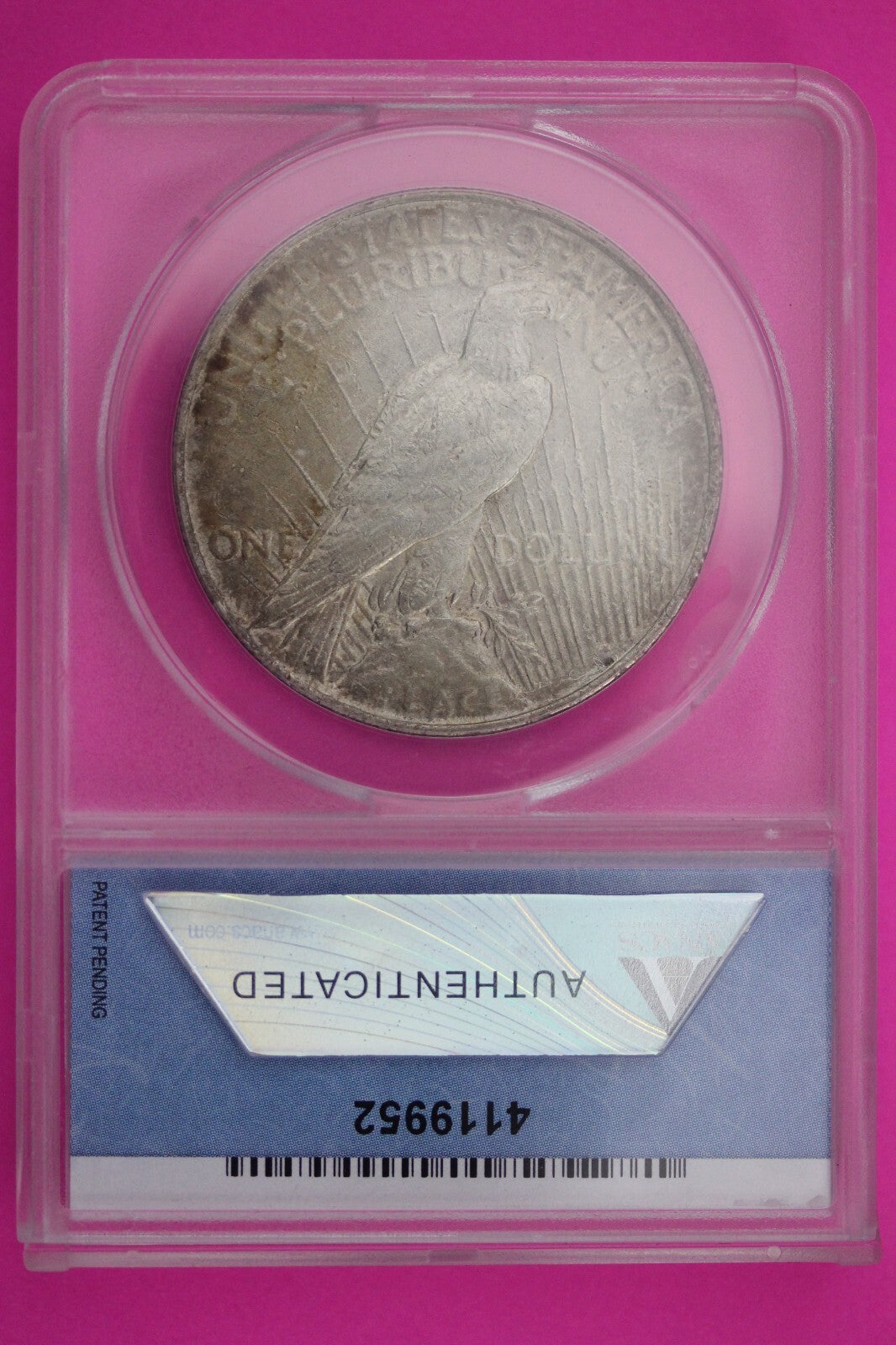 1922 P AU Details VAM 2C Ext Hair Cleaned Liberty Peace Silver Dollar ANACS 495