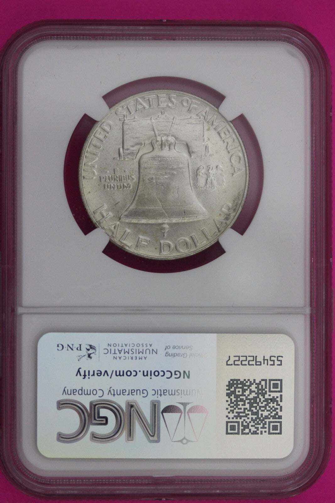 1959 D MS 64 Full Bell Lines Ben Franklin Silver Half Dollar NGC FBL Slab 1178