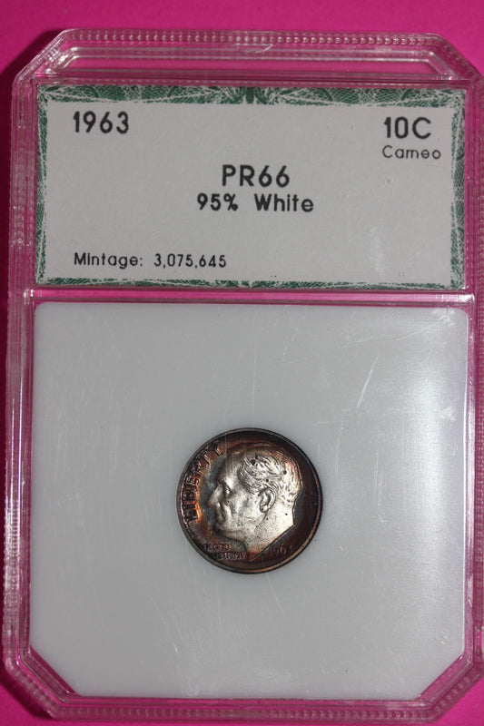 Toned 1963 Proof Silver Roosevelt Dime Guaranteed Authentic & Genuine 1243