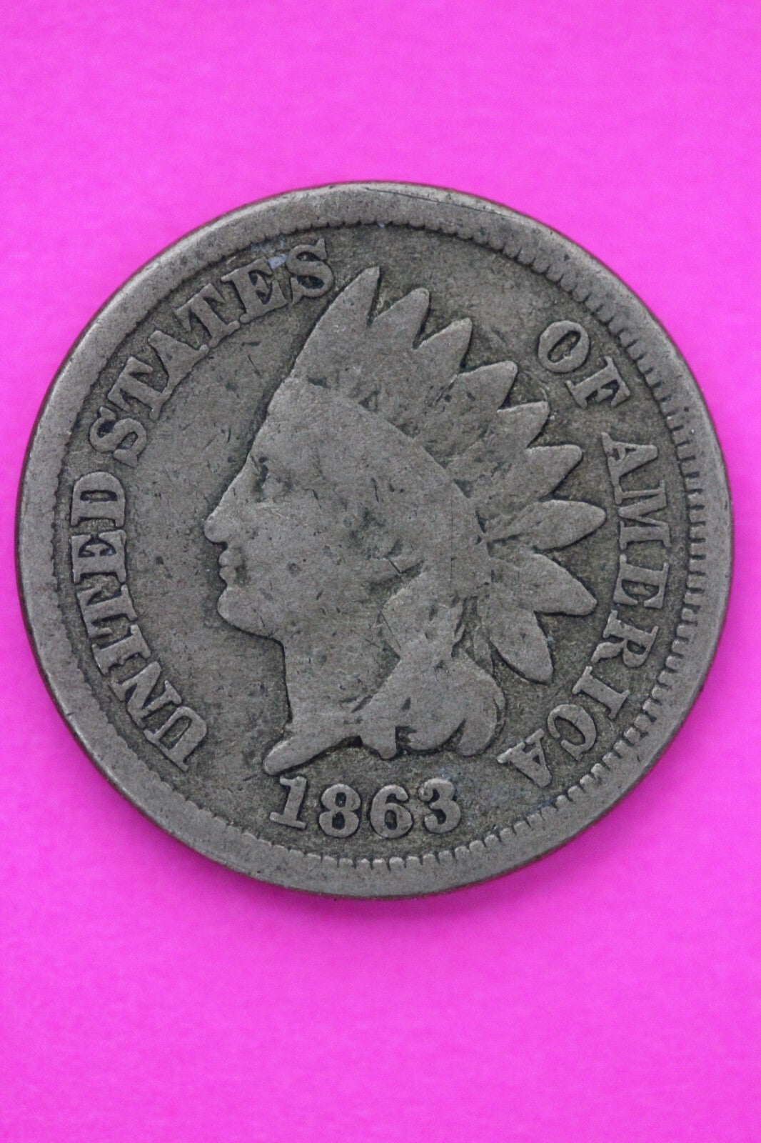 1863 Copper Nickel Indian Head Cent Penny Exact Early Type Coin Pictured 210