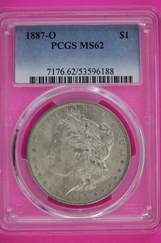 1887 O MS 62 Liberty Morgan Silver Dollar PCGS Graded Authentic Certified 58