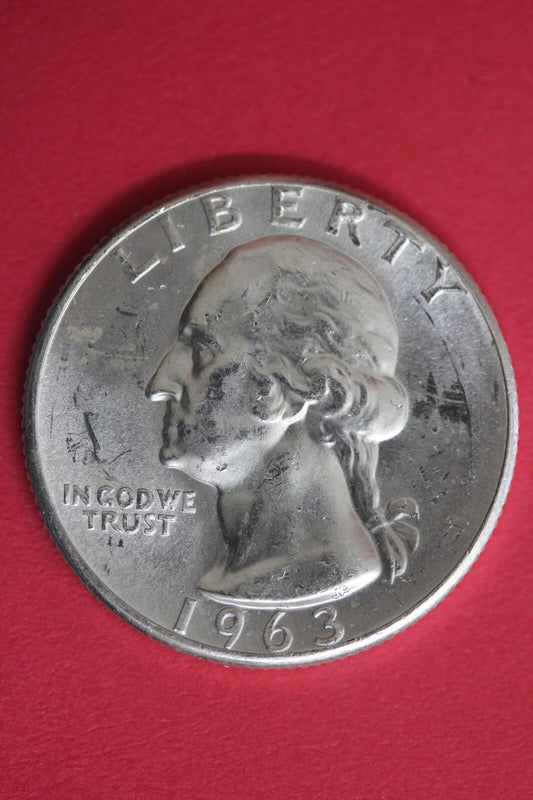 1963 Uncirculated Type B Reverse George Washington Quarter Exact Coin OCE 113