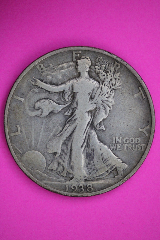 1938 D Walking Liberty Half Dollar Guaranteed Authentic & Genuine Coin 2977