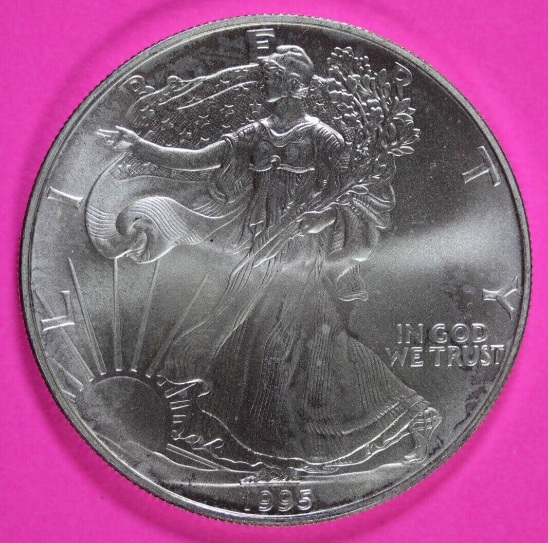 Key Date 1995 BU American Silver Eagle Key Date 1 Ounce .999 Exact Coin Shown 14