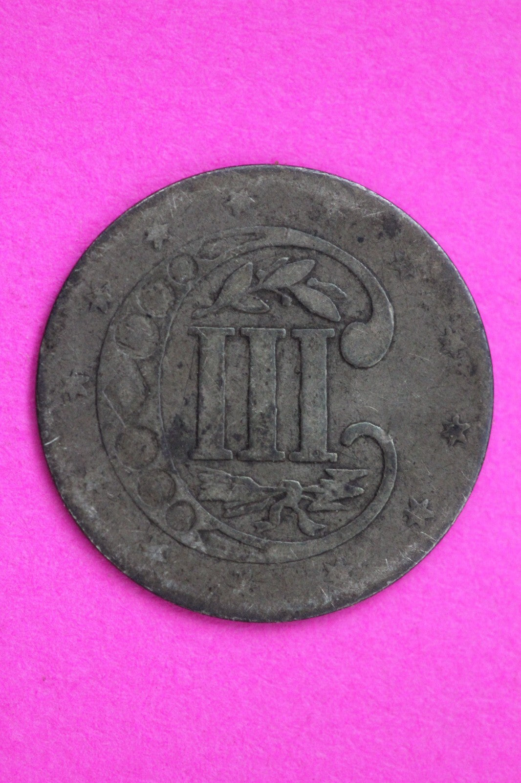 1855 Trime 3 Three Cent Silver Dime Guaranteed & Authentic Coin Semi Key 1244