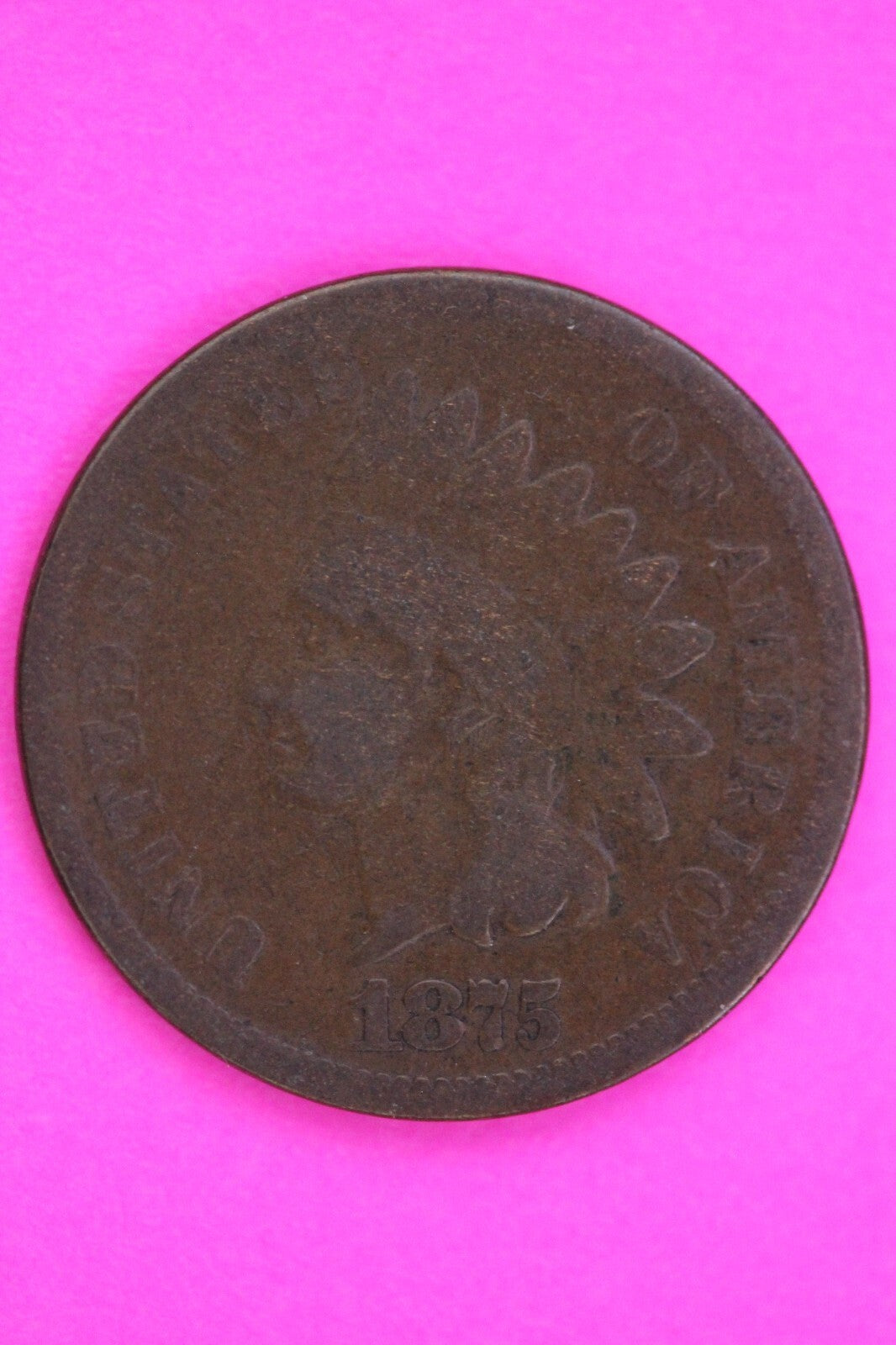 1875 Snow 6 Indian Head Cent Penny Rare Type You Get The Exact Coin Shown 342