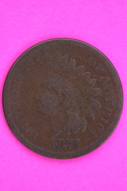 1875 Snow 6 Indian Head Cent Penny Rare Type You Get The Exact Coin Shown 342