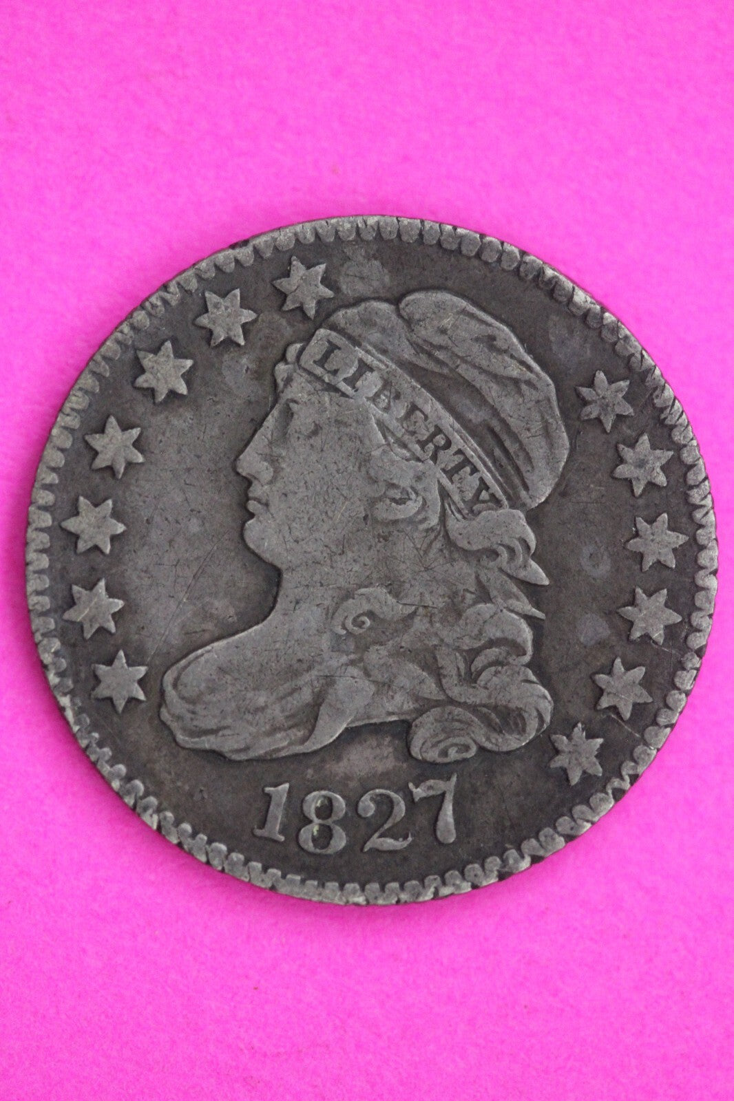 1827 Bust Capped Dime Lady Liberty Silver Coin Guaranteed Authentic Genuine 1302