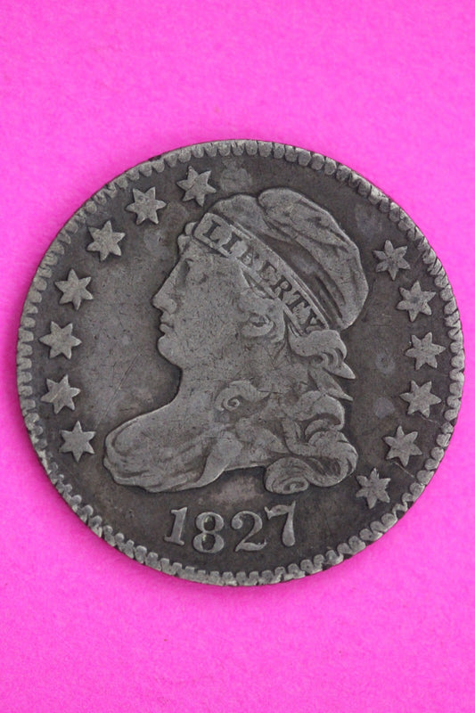 1827 Bust Capped Dime Lady Liberty Silver Coin Guaranteed Authentic Genuine 1302