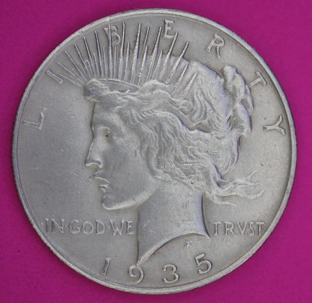 1935 S Liberty Peace Silver Dollar Scarce Semi Key Date San Francisco Coin 28