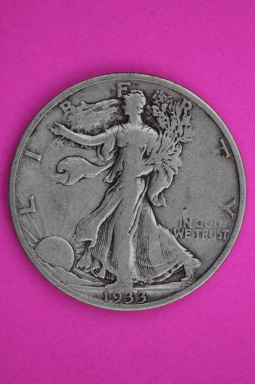 1933 S Walking Liberty Half Dollar Scarce Semi Key Date Silver Coin 154
