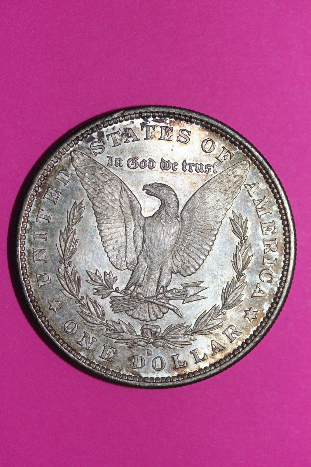 High Grade Toned 1880 S Morgan Silver Dollar Coin Guaranteed Authentic 0322N