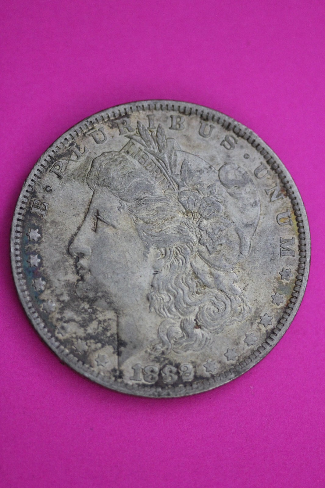 Rainbow Toned 1882 O Morgan Liberty Silver Dollar Guaranteed Authentic Coin 1009