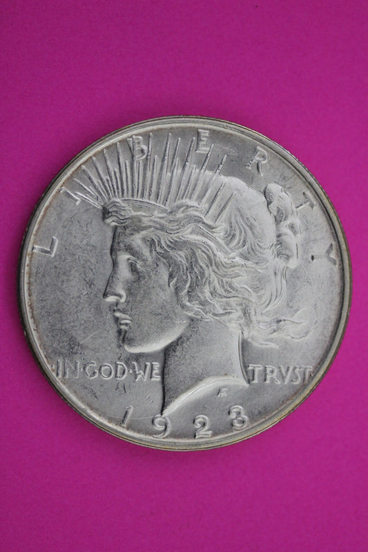High Grade 1923 D Peace Silver Dollar LIberty Coin Guaranteed Authentic 0311N