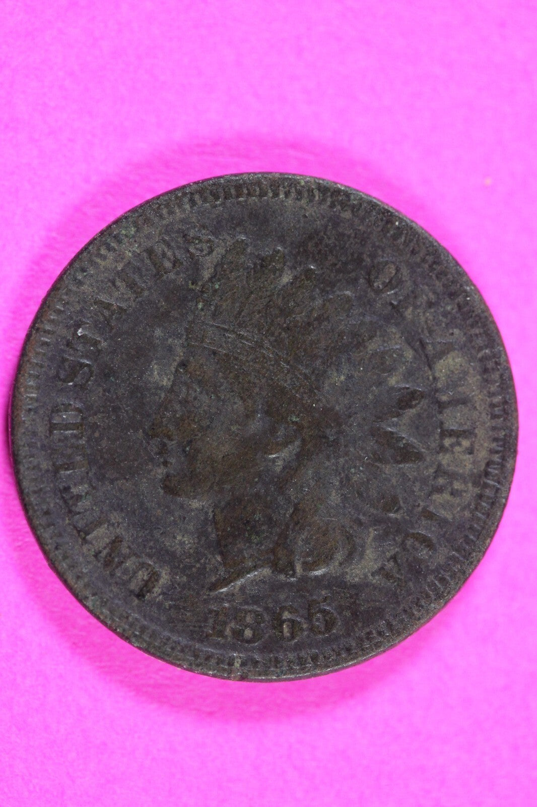 Scratched 1865 Indian Head Cent Penny Scarce Early Type Exact Coin Shown 307