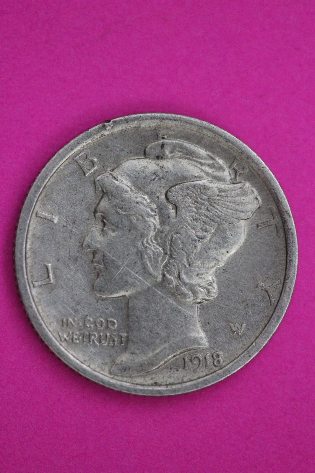 High Grade 1918 P Mercury Liberty Dime Silver Coin Guaranteed Authentic 1104