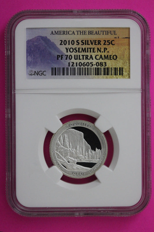 2010 S PF 70 Silver Quarter Yosemite Park ATB NGC Graded Certified Slab 371