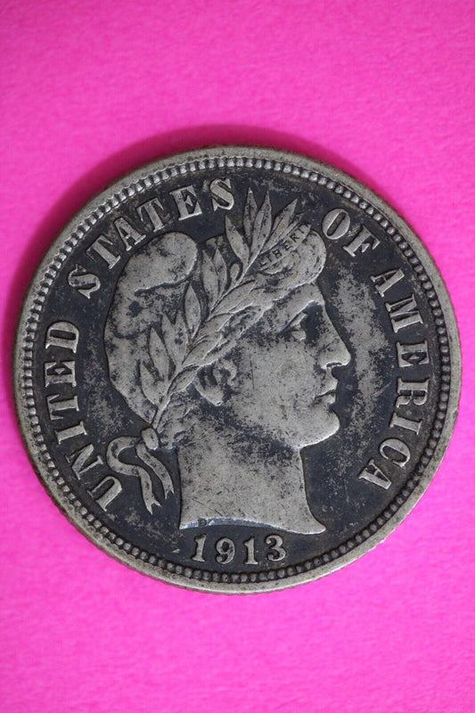 High Grade 1913 P Barber Liberty Dime Scarce Semi Key Date Silver Coin 68