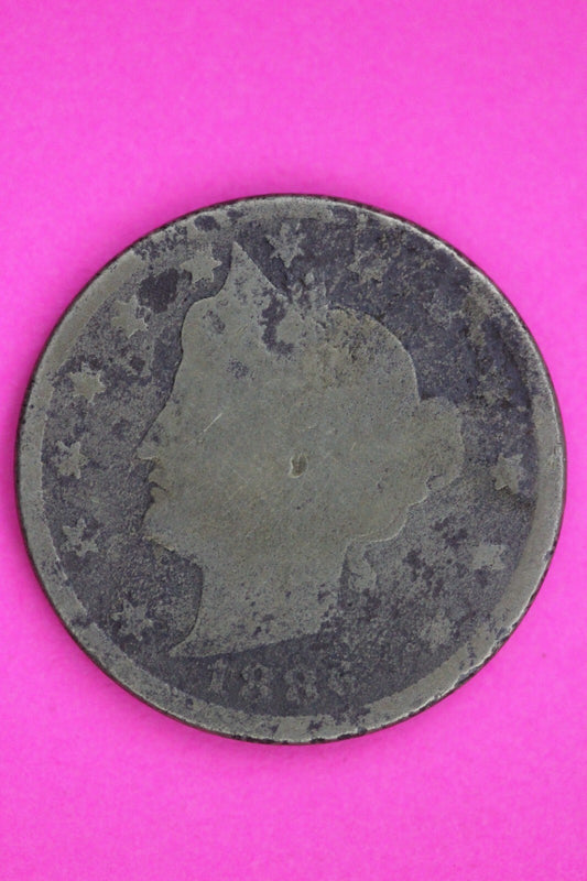 1886 Cents V Liberty Nickel Guaranteed Authentic Genuine Coin Free Shipping 1380