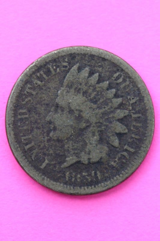 1859 Copper Nickel Indian Head Cent Penny Exact Early Type Coin Pictured 126
