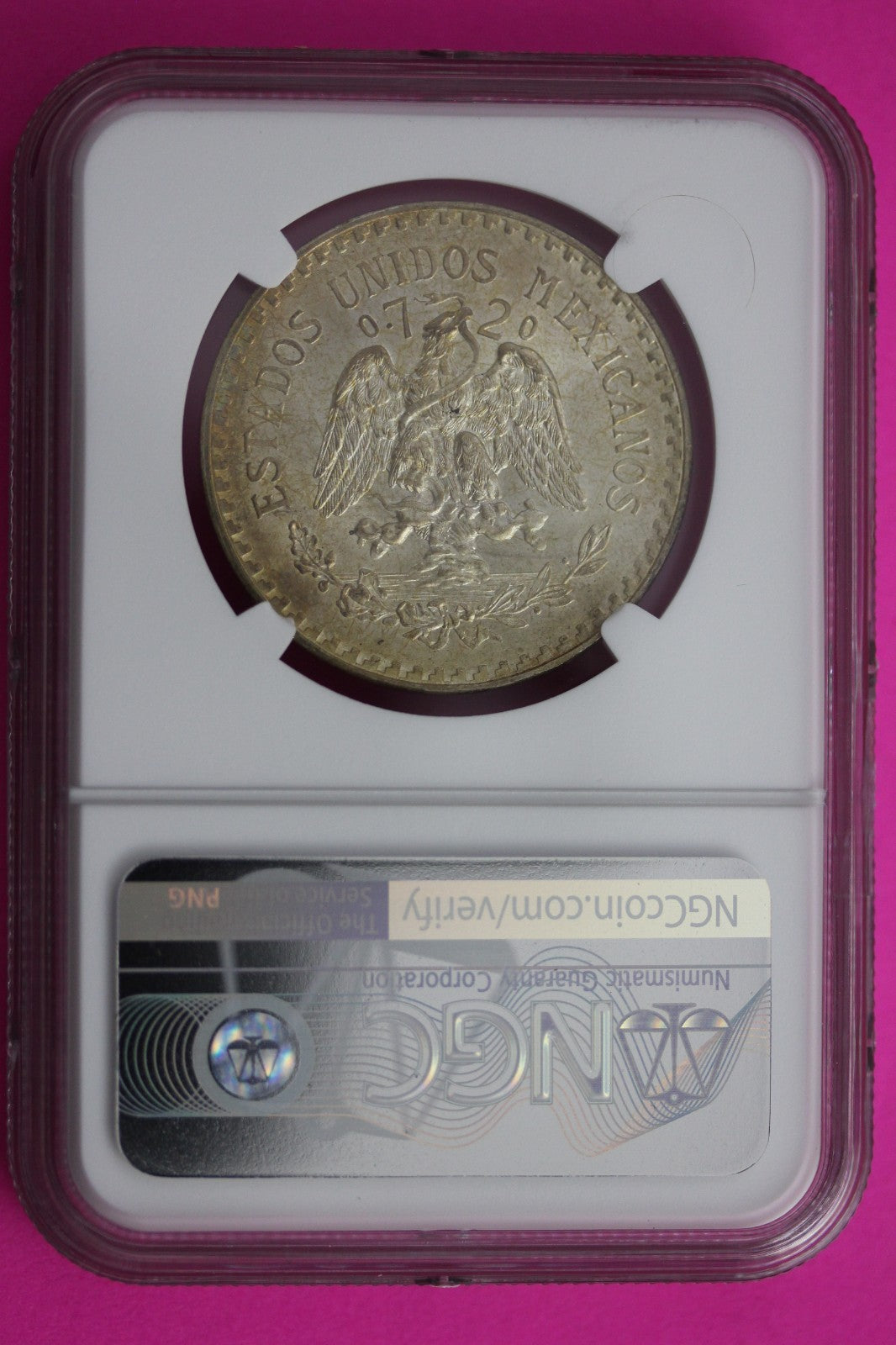 1945 M MS 67 Mexico Peso Silver Coin NGC Certified Authentic Graded Slab 650