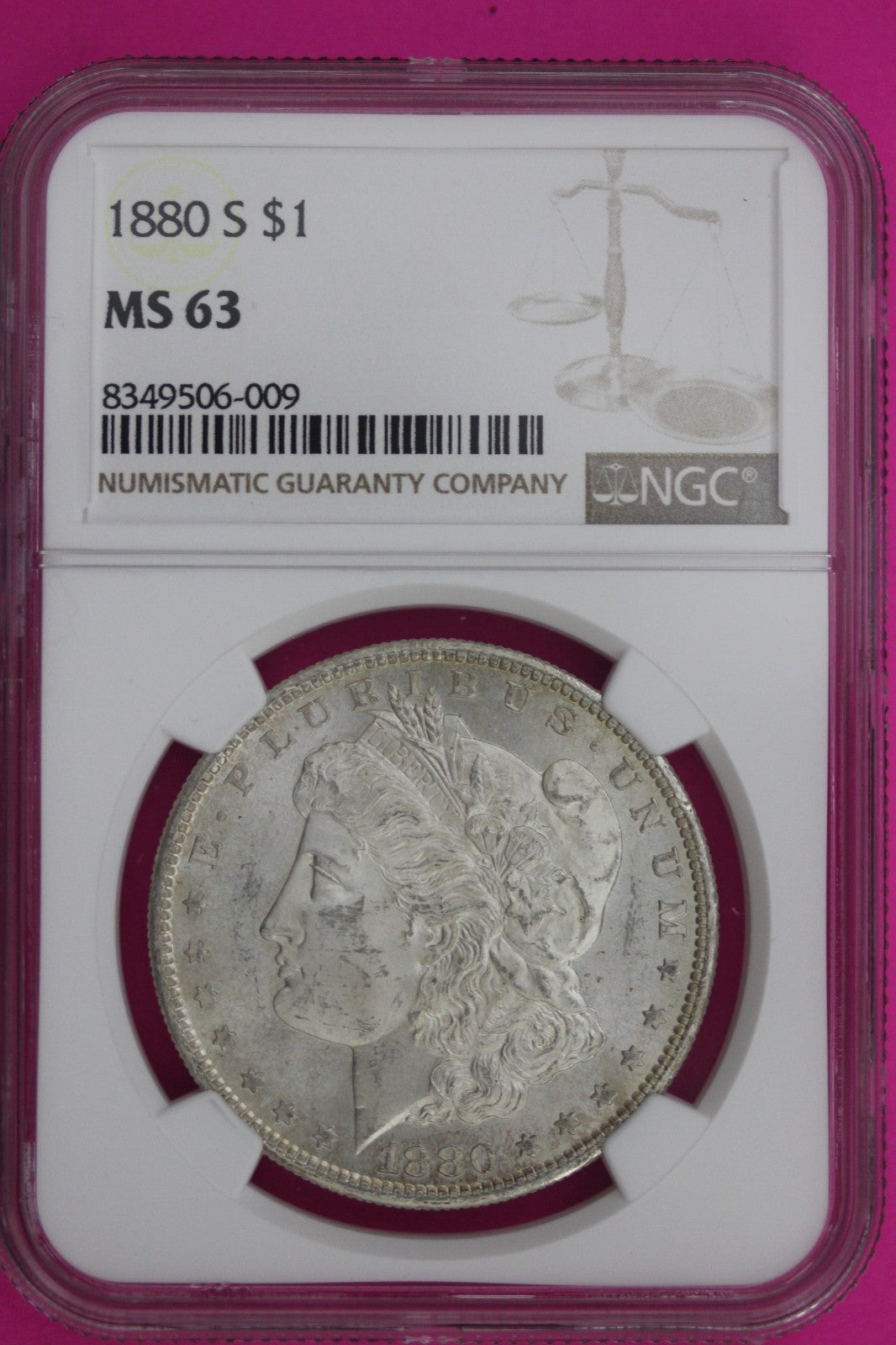 1880 S MS 63 Liberty Morgan Silver Dollar NGC Certified Graded Authentic 1018