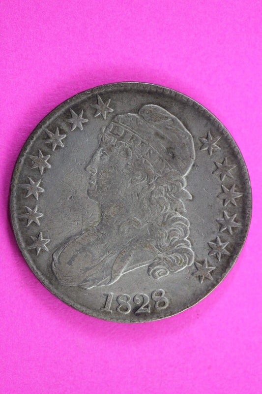 1828 Capped Bust Half Dollar Exact Coin In Pics Silver Rare Semi Key Date 12