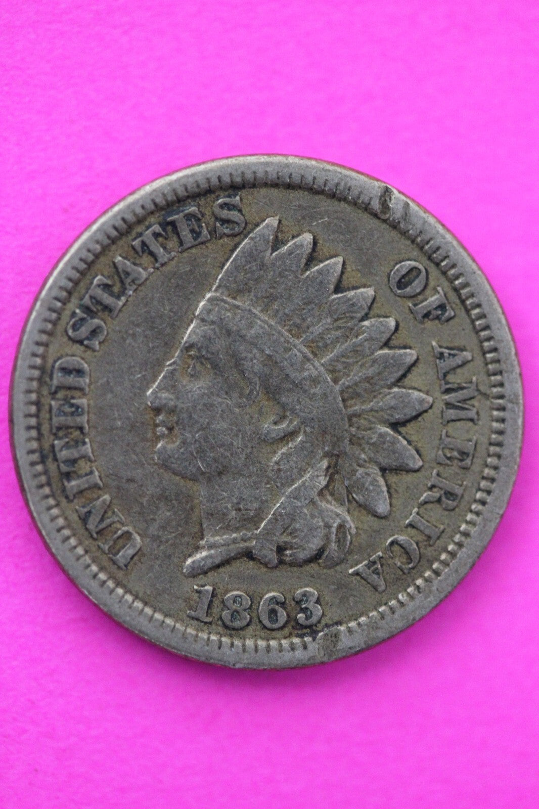 1863 Copper Nickel Indian Head Cent Penny Early Type Coin Exact Coin Pictured 37