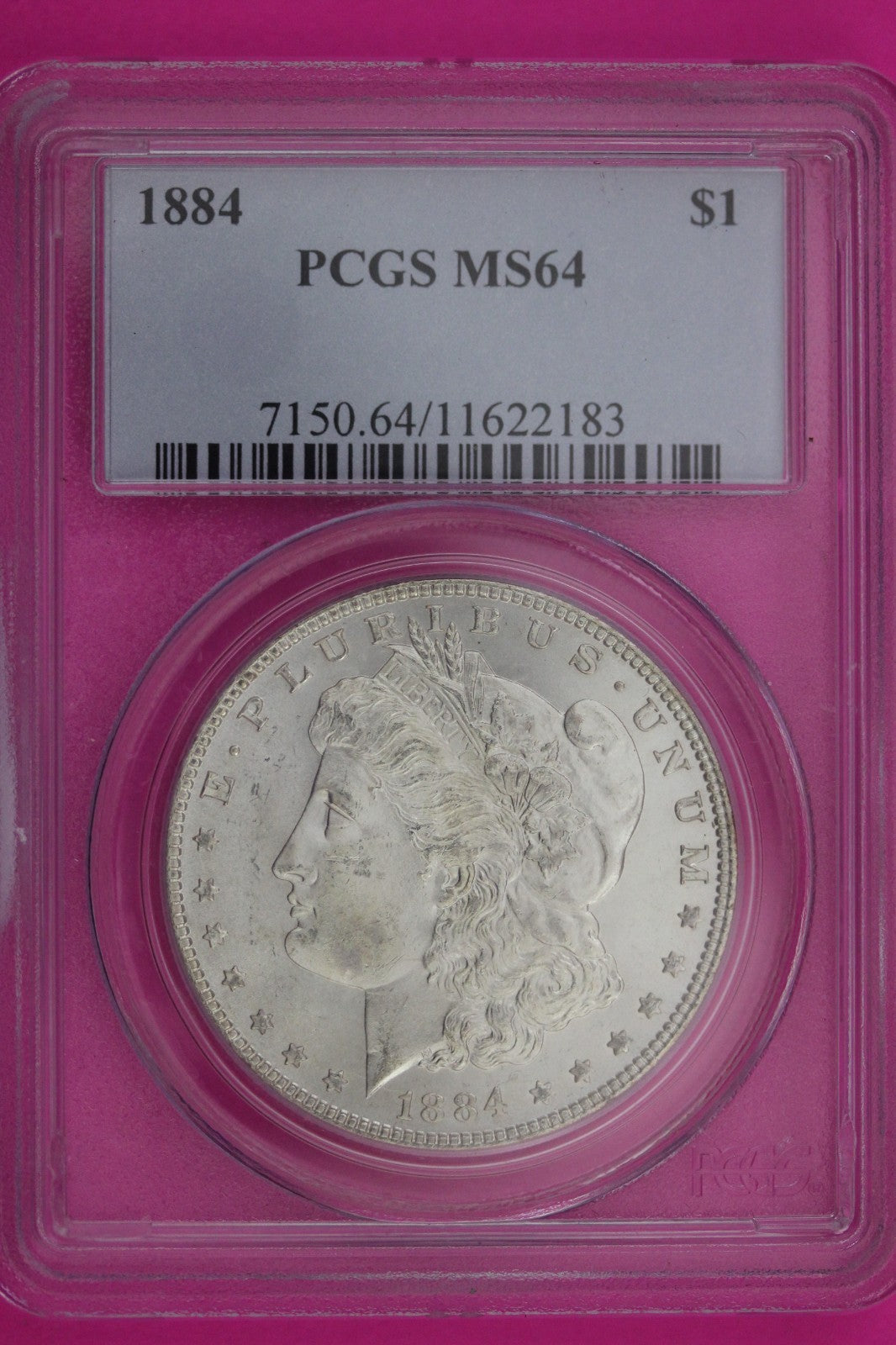 1884 P MS 64 Liberty Morgan Silver Dollar PCGS Certified Authentic Slab 1152