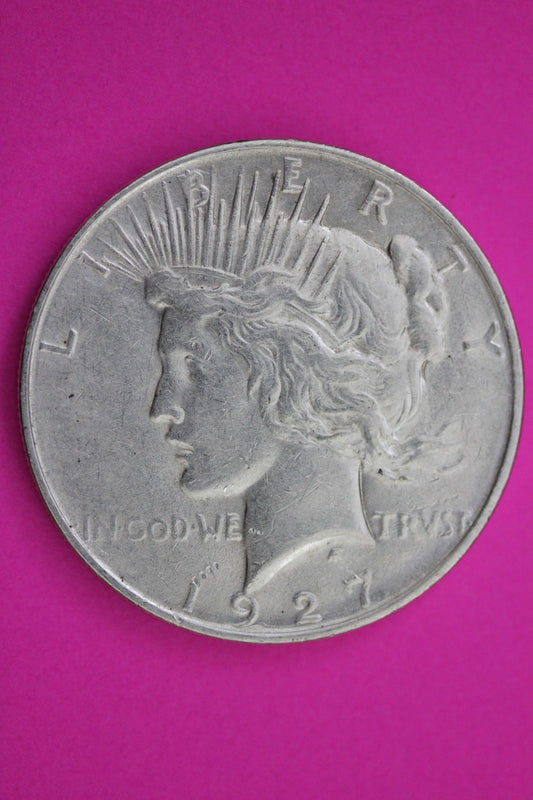 1927 D Peace Silver Dollar LIberty Coin Guaranteed Genuine American Seller 2001