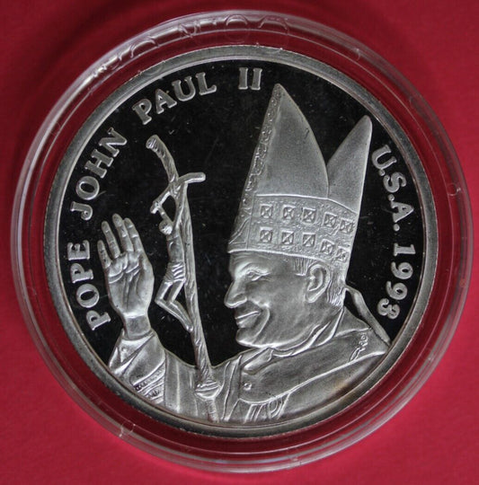 1993 DCAM Proof John Paul II World Peace 20 Grams .999 Silver Round OCE 6051