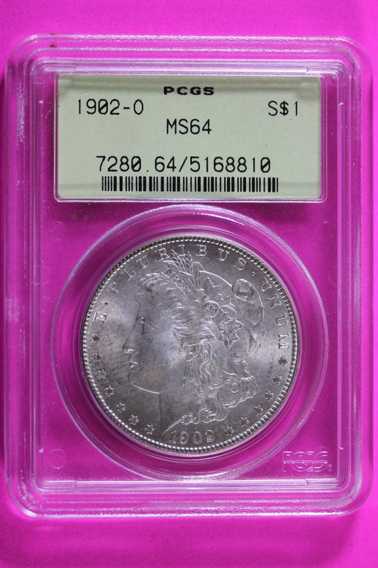1902 O MS 64 Liberty Morgan Silver Dollar PCGS Graded Authentic Certified 06