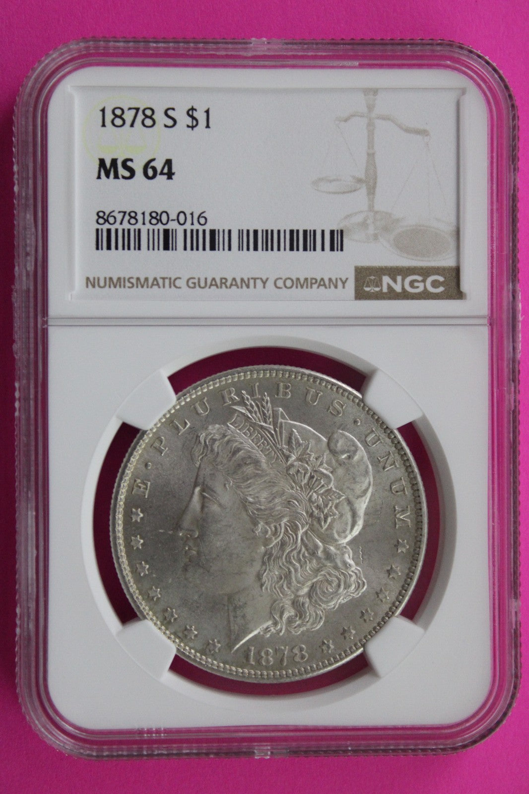1878 S MS 64 Liberty Morgan Silver Dollar NGC Certified Graded Authentic 755