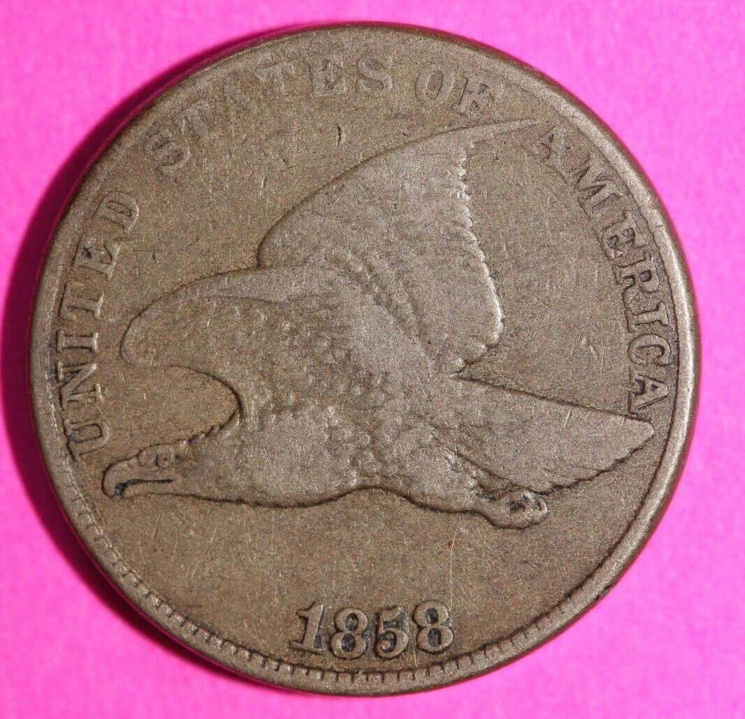 1858 Flying Eagle Cent Penny Exact Scarce Early Type Exact Coin as Pictured 62