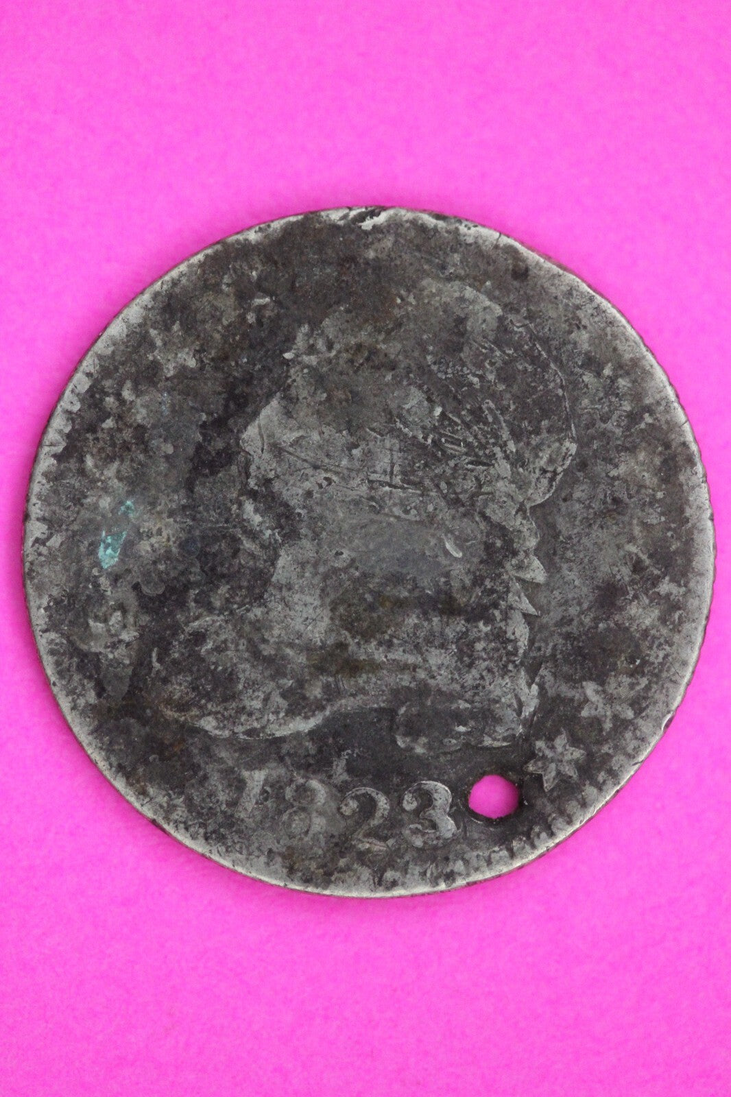 1823 Bust Capped Dime Lady Liberty Silver Coin Guaranteed Authentic Genuine 1377