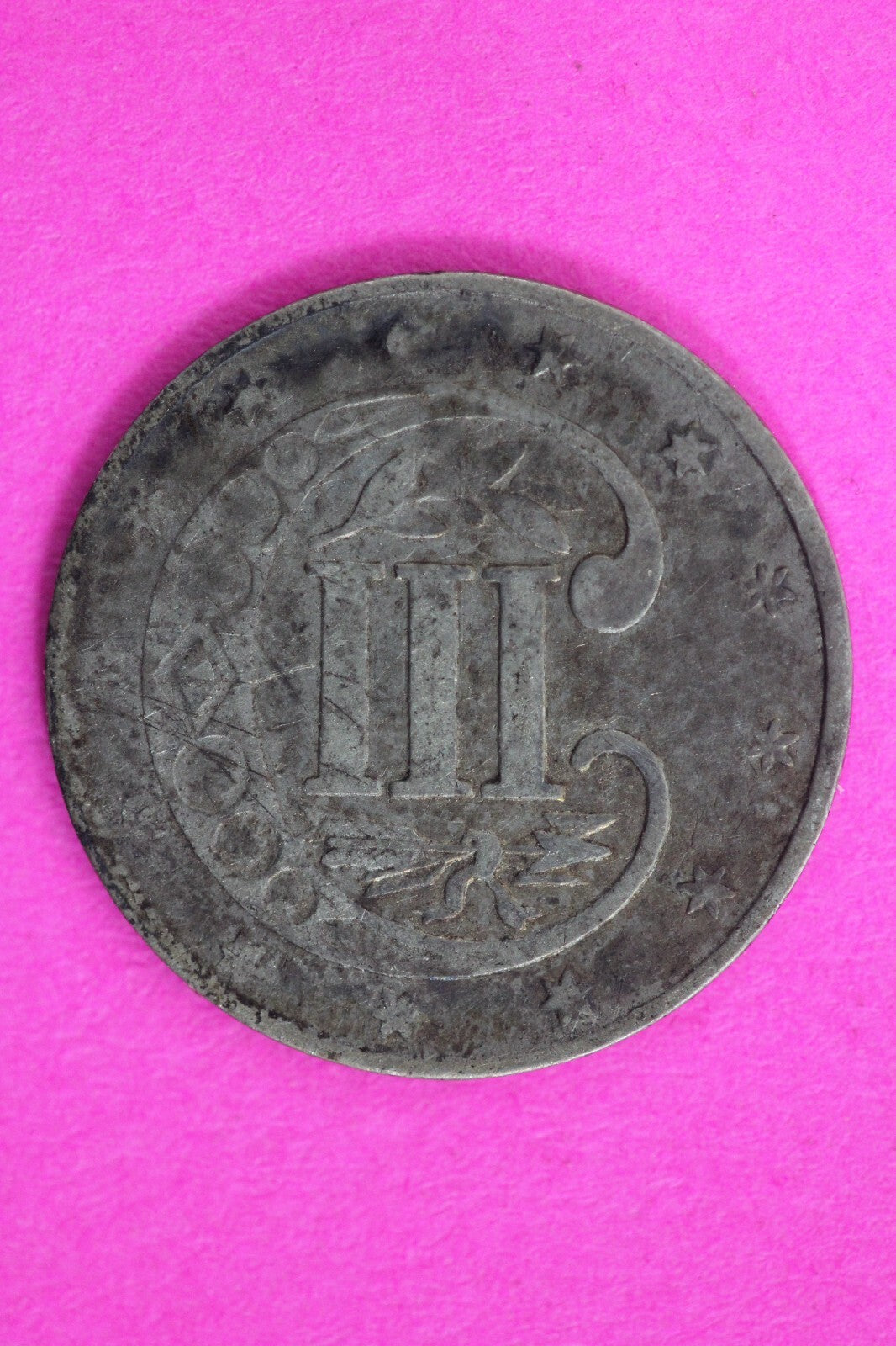 High Grade 1858 Trime 3 Three Cent Silver Dime Rare Semi Key Date Coin 122