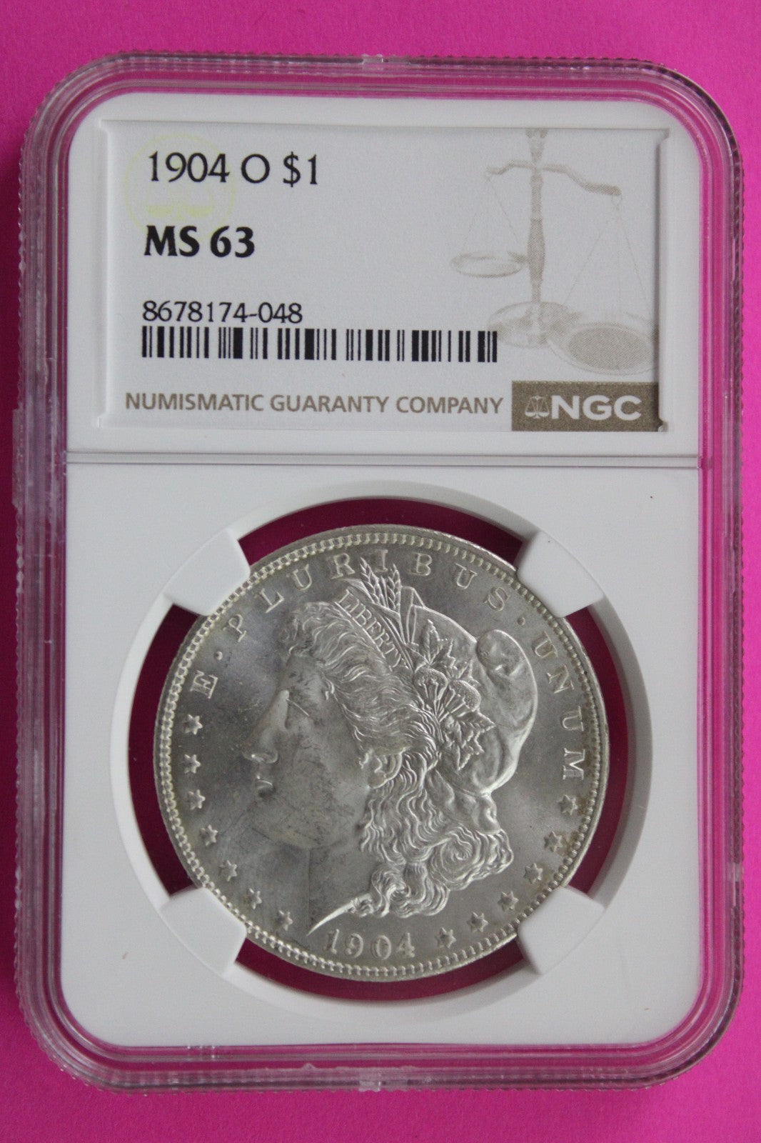 1904 O MS 63 Liberty Morgan Silver Dollar NGC Certified Graded Authentic 862