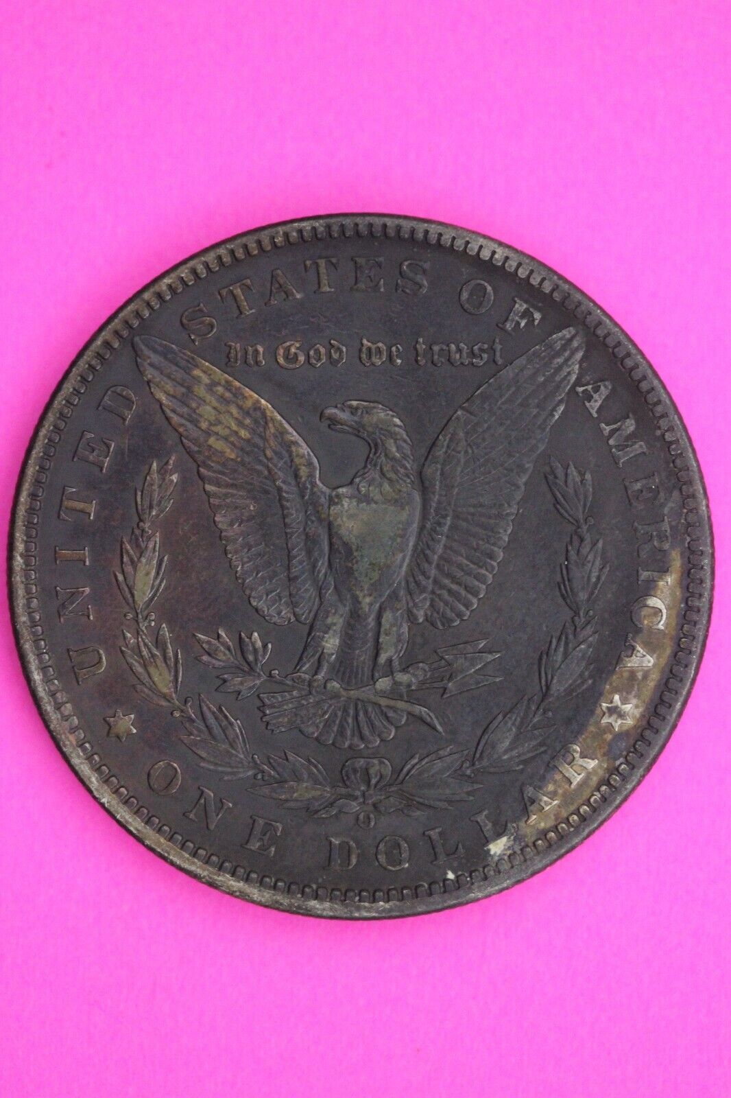 Rainbow Toned 1897 O Liberty Morgan Silver Dollar Coin Guaranteed Authentic 104N