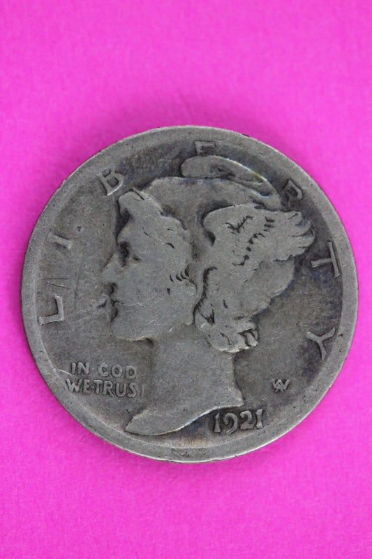 Key Date 1921 D Mercury Winged Liberty Dime Silver You Get Same Coin In Pics 33