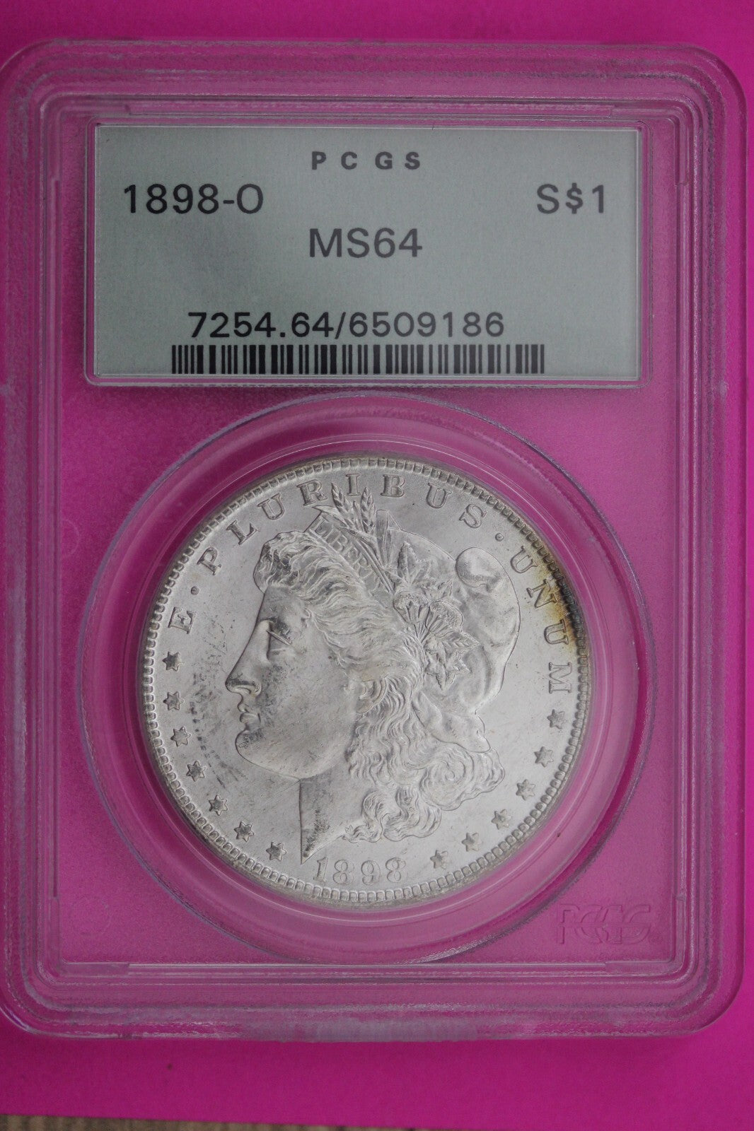 1898 O MS 64 Liberty Morgan Silver Dollar PCGS Green Label Graded Authentic 346