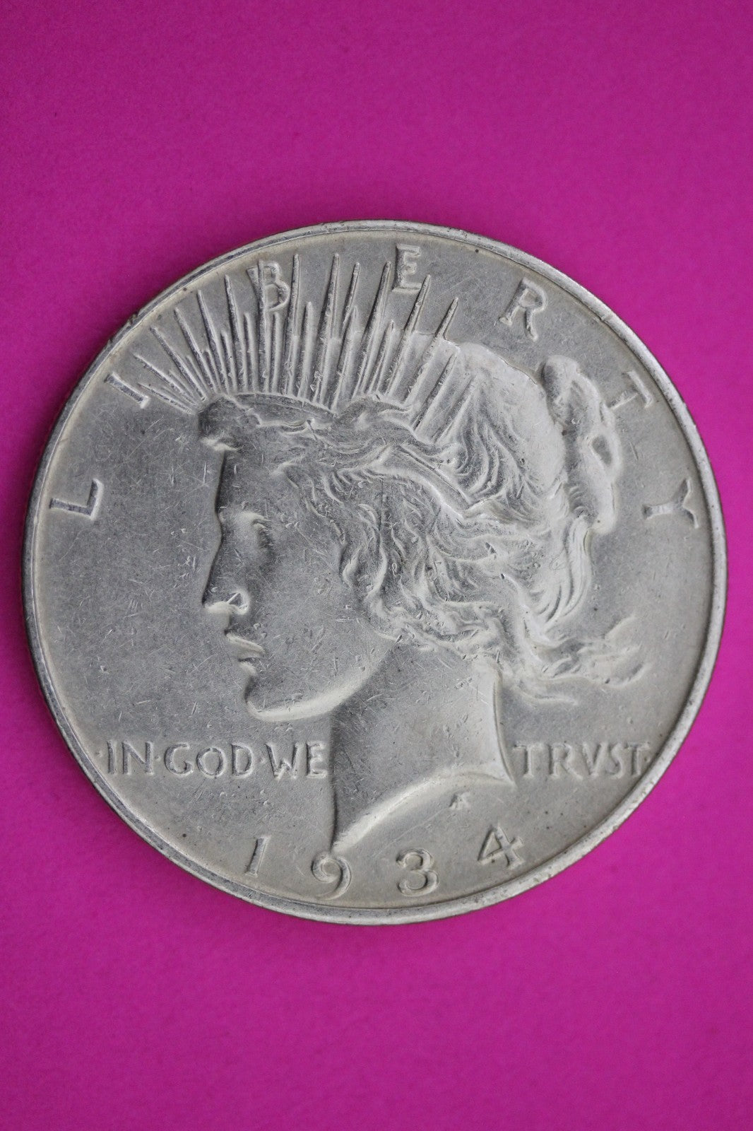 1934 D Peace Silver Dollar LIberty Coin Guaranteed Authentic U.S.A. Seller 1948