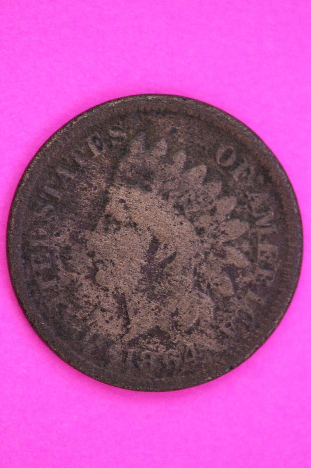 1864 L On Ribbon Bronze Indian Head Cent Penny Rare Exact Coin Shown 339