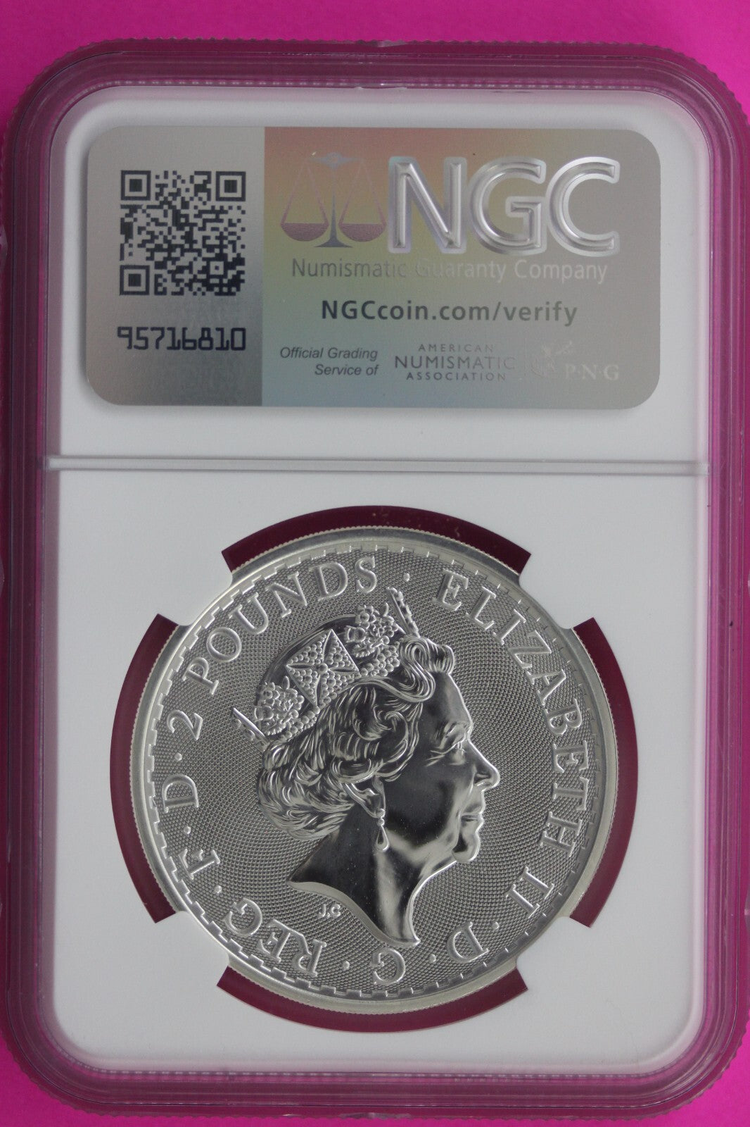 2017 MS 69 Great Britain £2 Britannia 20th Anniversary Privy NGC Graded Slab 720