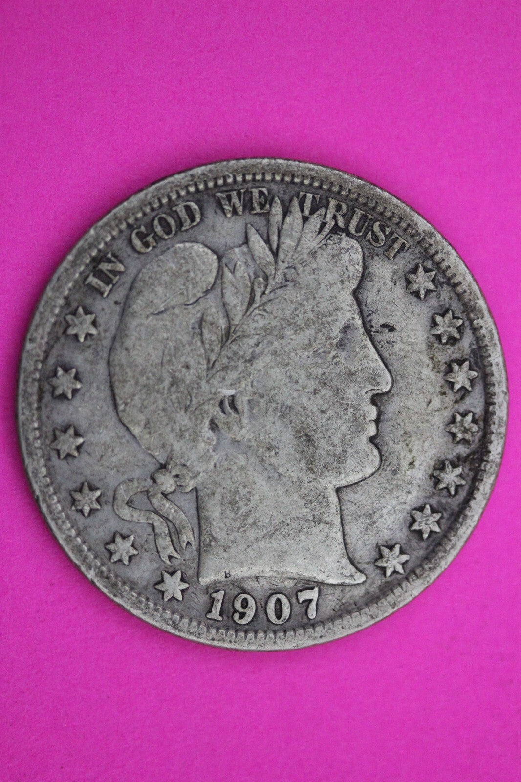 1907 S Barber Liberty Half Dollar Scarce Semi Key Date Silver Old Coin 0029