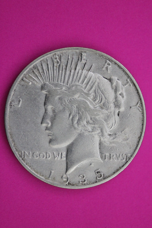 1935 S Peace Silver Dollar LIberty Coin Guaranteed Authentic U.S.A. Seller 1921