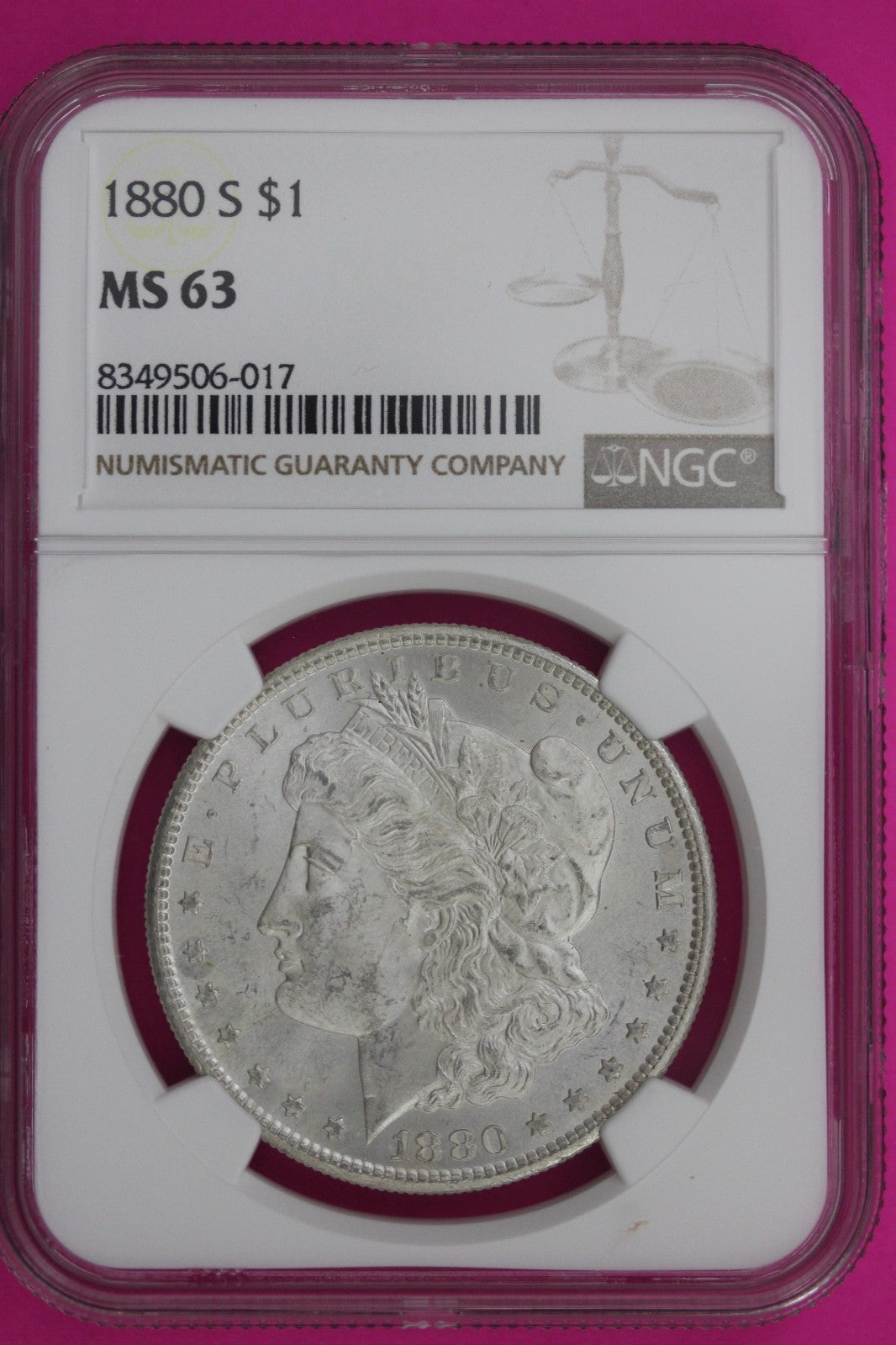 1880 S MS 63 Liberty Morgan Silver Dollar NGC Certified Graded Authentic 1010