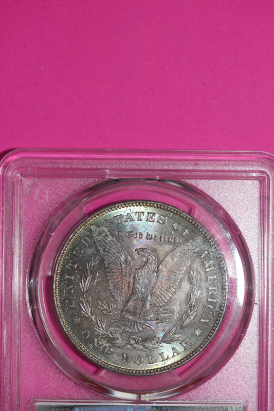 Rainbow Toned 1878 7TF MS 63 Reverse of 1878 Morgan Silver Dollar PCGS Slab 1213
